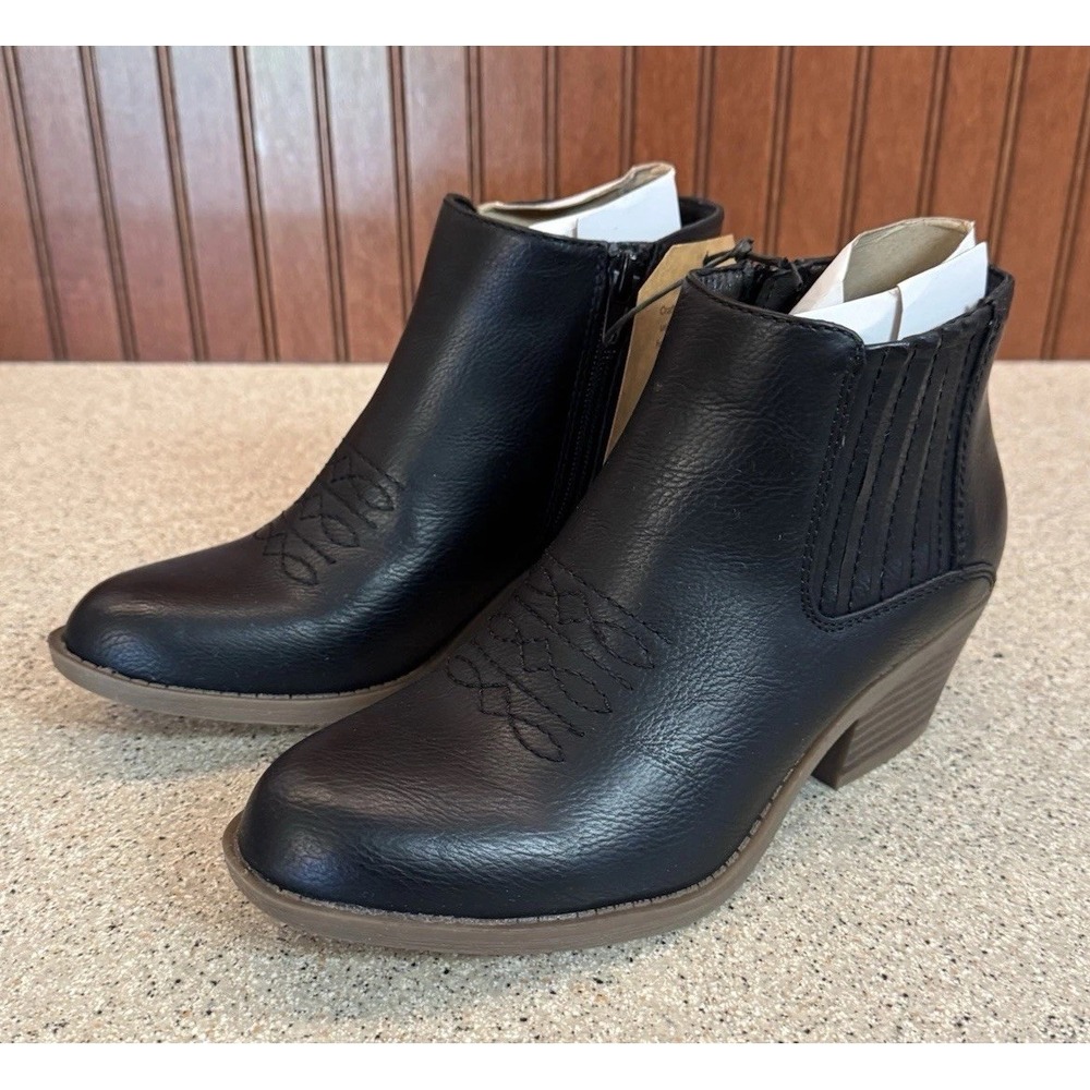 Frye & Co Jude Boots Women 6 Black Stacked Heel‎ Ankle Boho Western NIB